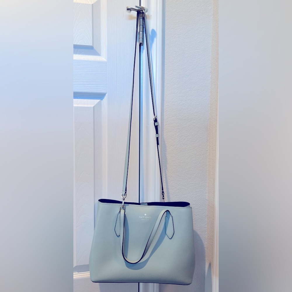 Kate Spade light blue crossbody bag, good condition.